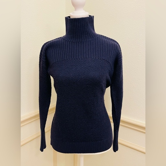 Lululemon Blue Textured Mock Turtleneck Pullover Sweater - Picture 5 of 10